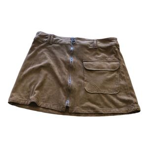 Forever 21 Brown Faux Suede Mini Skirt Cargo Pocket Size Small